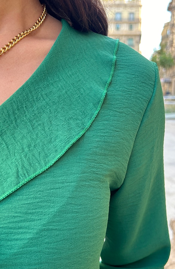 Ruches Detailed Blouse Bright Green – shoparchief, foto 5