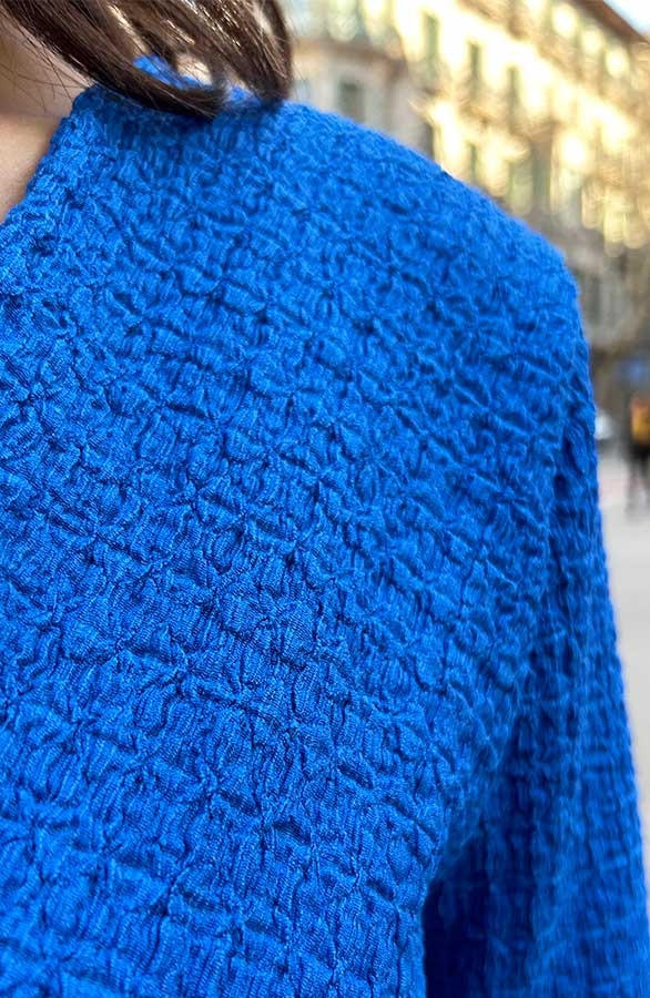Smocked Jurk V-Hals Kobalt – shoparchief, foto 10