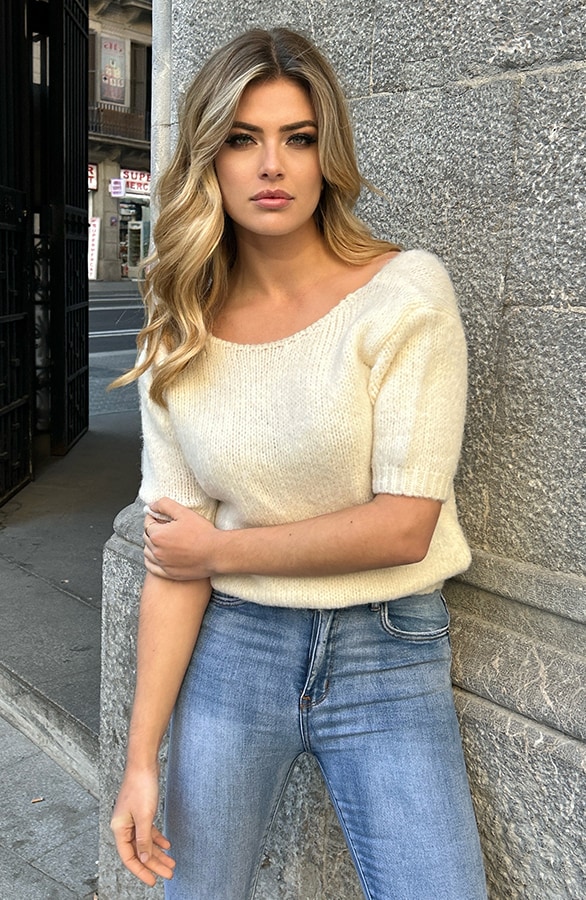 Soft Strik Sweater Ecru – shoparchief, foto 2