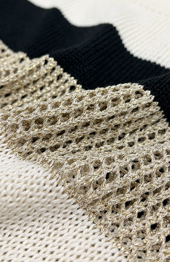 Strepen Sweater Gehaakt Detail Goud – shoparchief, foto 10