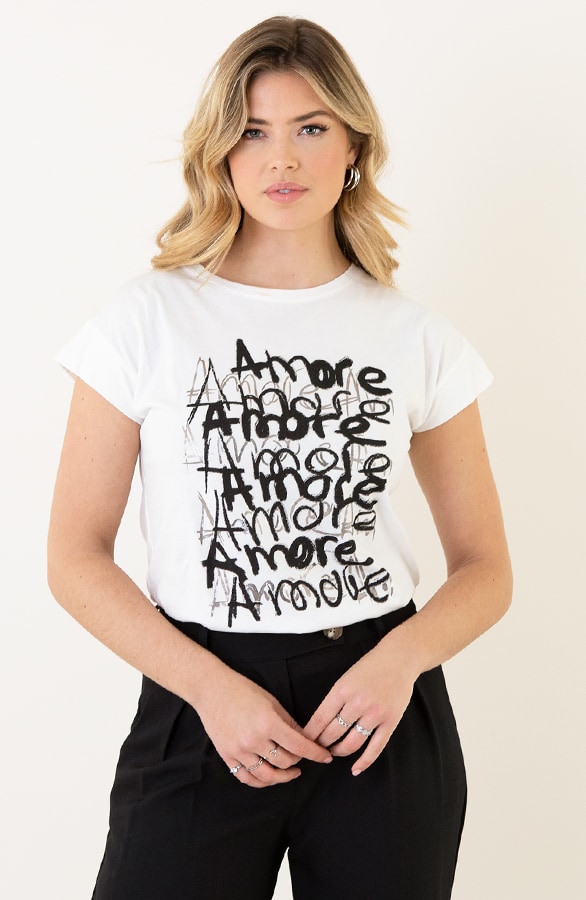 Amore T-Shirt Zwart – shoparchief, foto 7