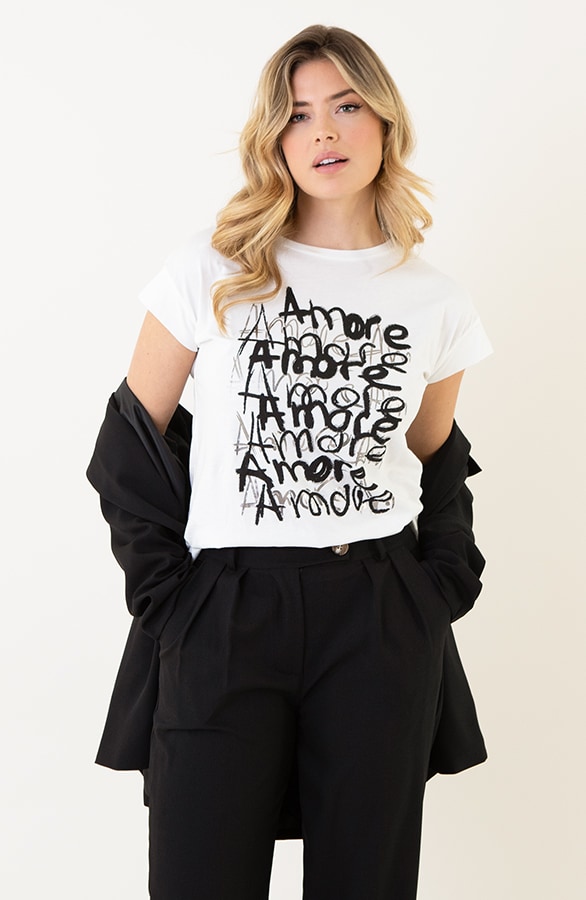 Amore T-Shirt Zwart – shoparchief, foto 9