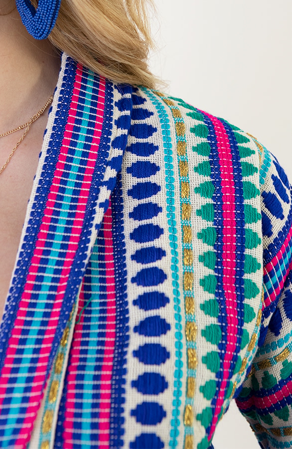Boho Cardigan Handmade Kobalt – shoparchief, foto 6
