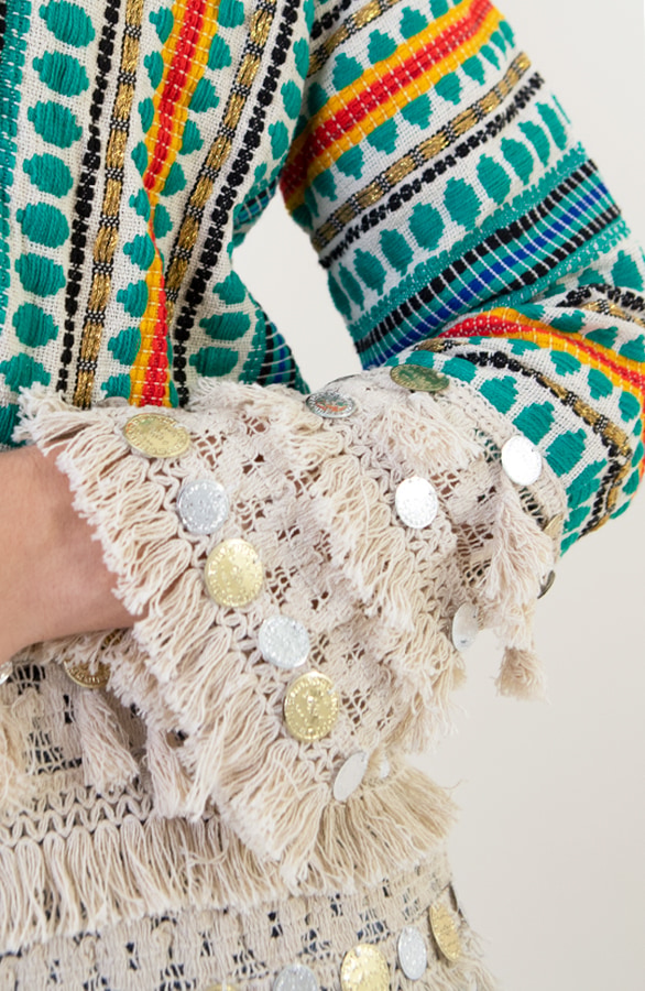 Boho Cardigan Handmade Mint – shoparchief, foto 6