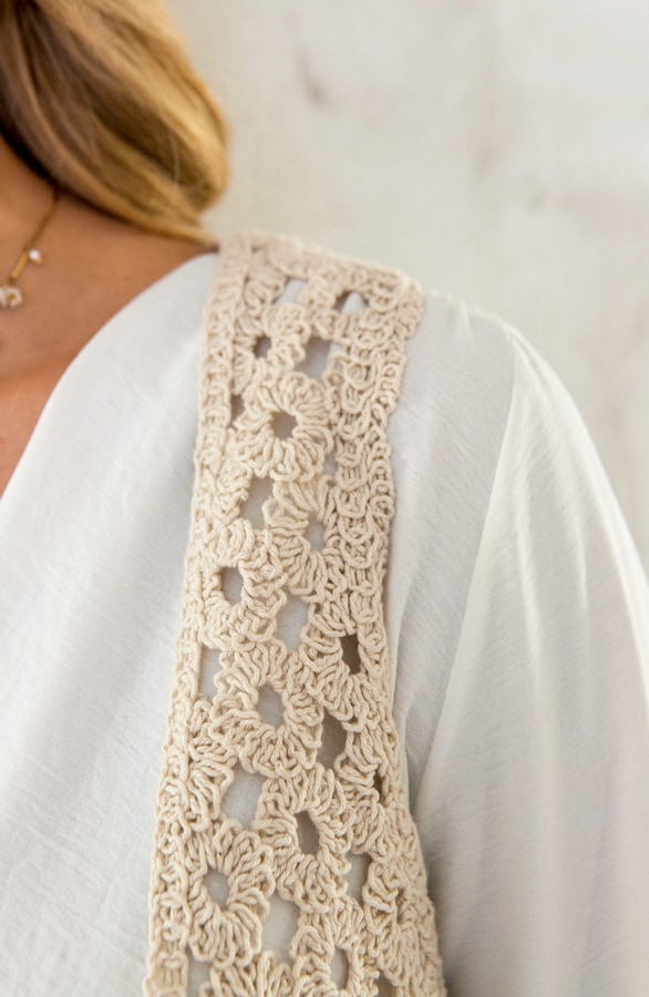 Boho Gehaakt Detailed Gilet Beige – shoparchief, foto 6