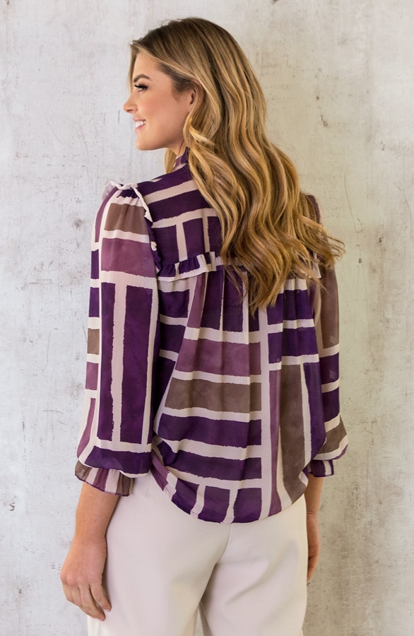 Chiffon Blouse Mauve – shoparchief, foto 3