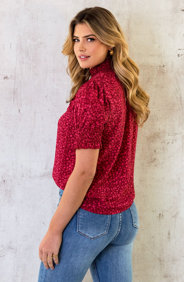 Col Top Floral Print Pink – shoparchief, foto 8