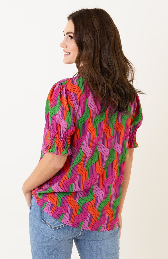 Col Top Print Groen Oranje – shoparchief, foto 3