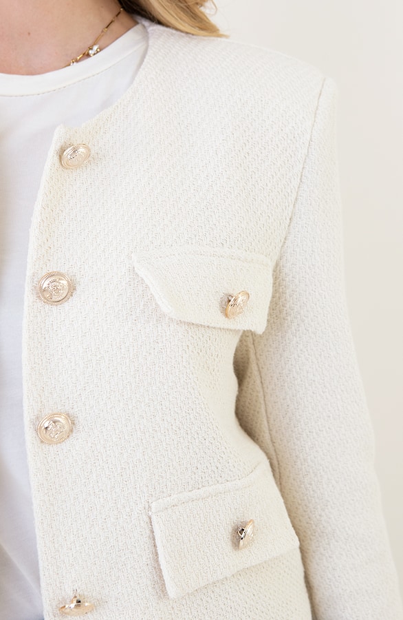 Exclusive Cropped Bouclé Blazer – shoparchief, foto 7