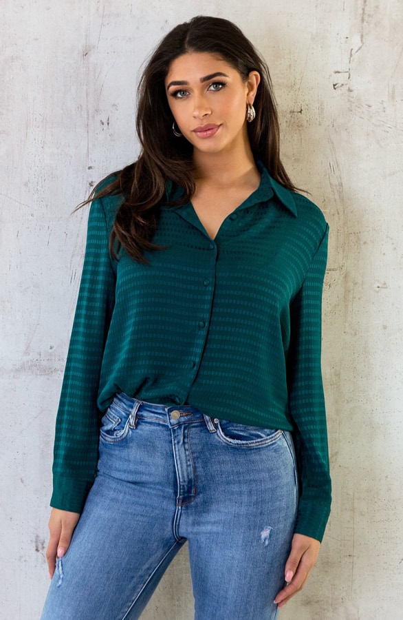 Detailed Oversized Blouse Smaragd – shoparchief