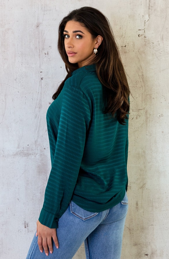 Detailed Oversized Blouse Smaragd – shoparchief, foto 3