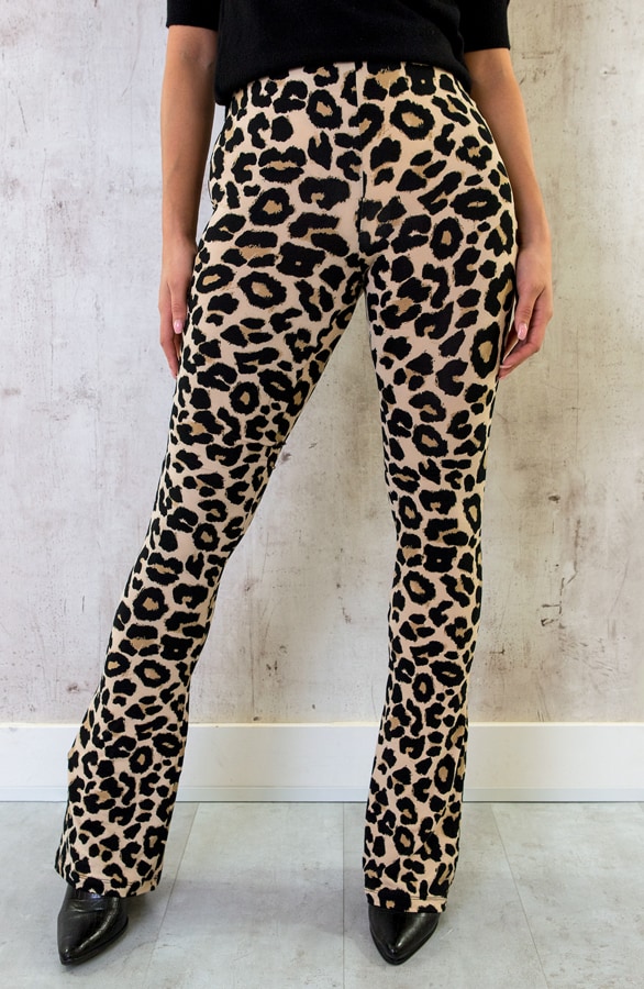 Flared Broek Panter Beige – shoparchief