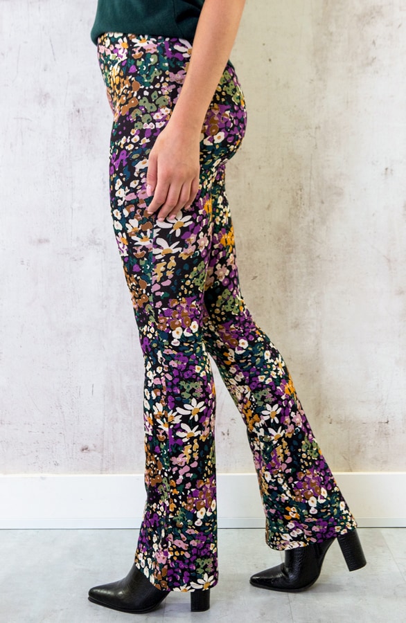 Flared Broek Print Colorful Flower – shoparchief, foto 2