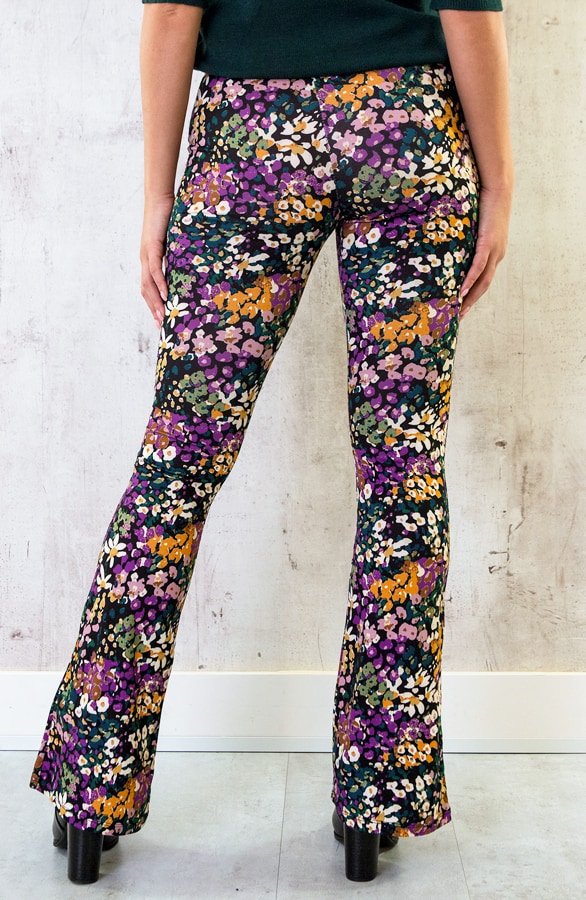 Flared Broek Print Colorful Flower – shoparchief, foto 3