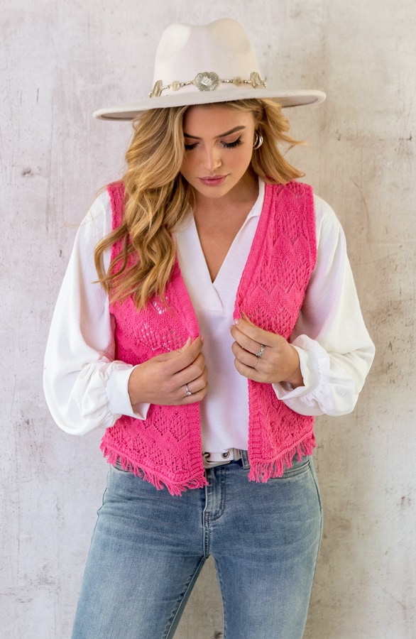 Gehaakt Gilet Candy Pink – shoparchief, foto 8