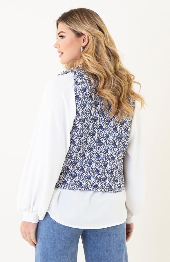 Gilet Print Blauw – shoparchief, foto 2