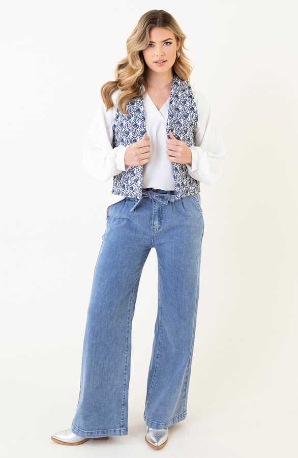 Gilet Print Blauw – shoparchief, foto 3