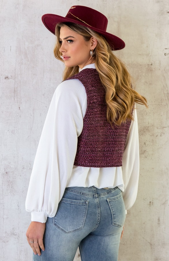 Gilet Woven Exclusive Pink – shoparchief, foto 4