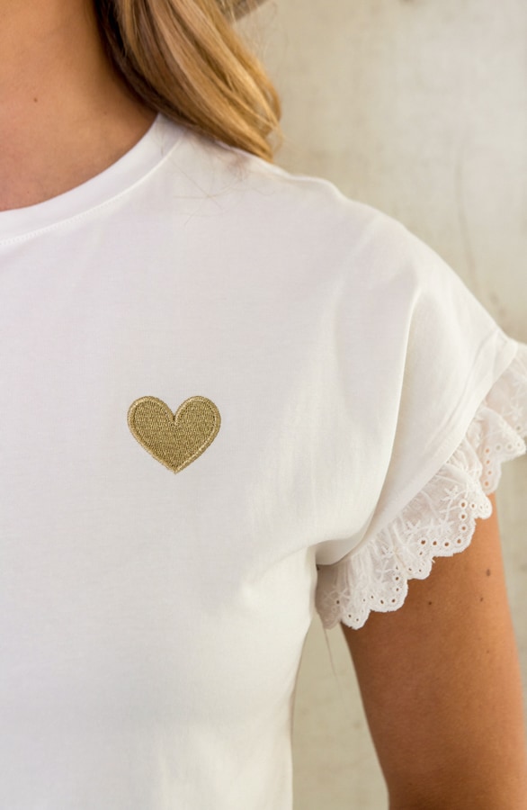 Hartjes Top Embroidery Mouwen Off White – tops, foto 9