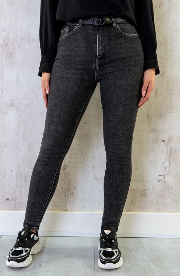 High Waisted Push Up Jeans Dark Grey – shoparchief, foto 2