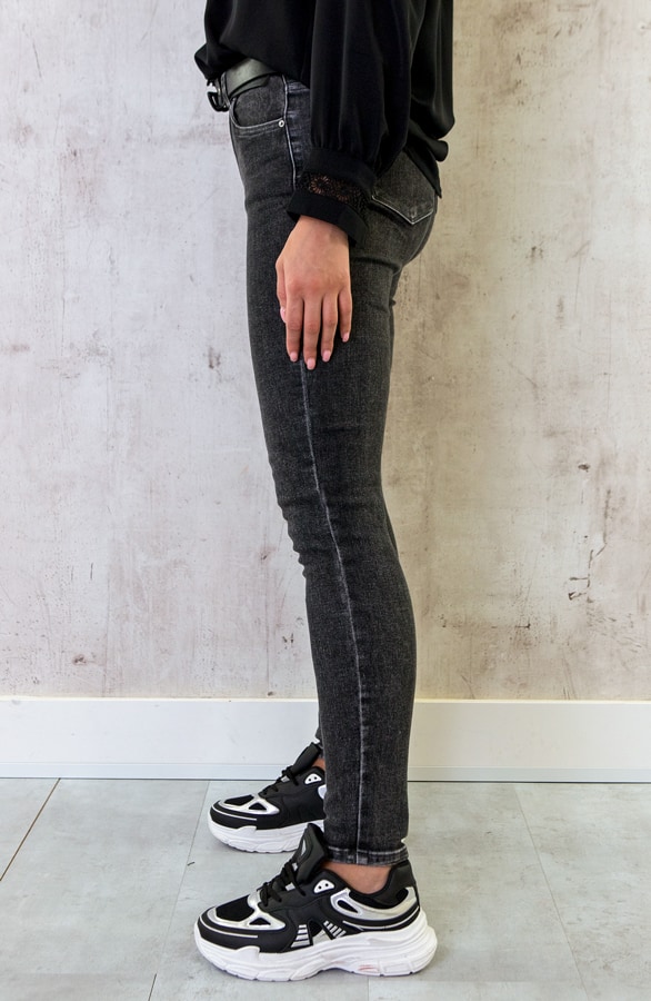 High Waisted Push Up Jeans Dark Grey – shoparchief, foto 3