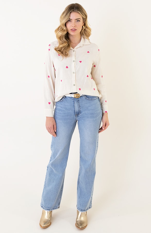 Katoenen Hartjes Blouse Fuchsia – shoparchief, foto 6