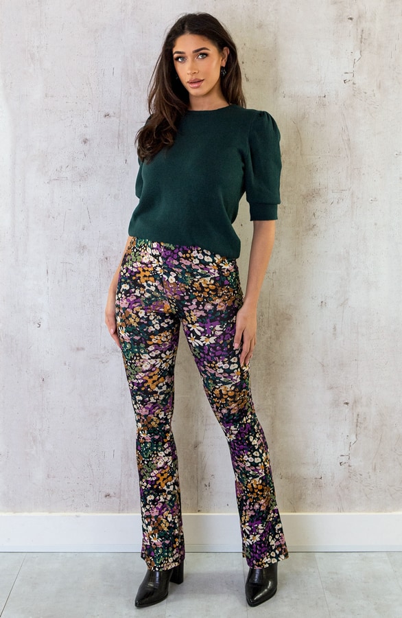 Knitted Top Met Pofmouwen Smaragd – shoparchief, foto 6