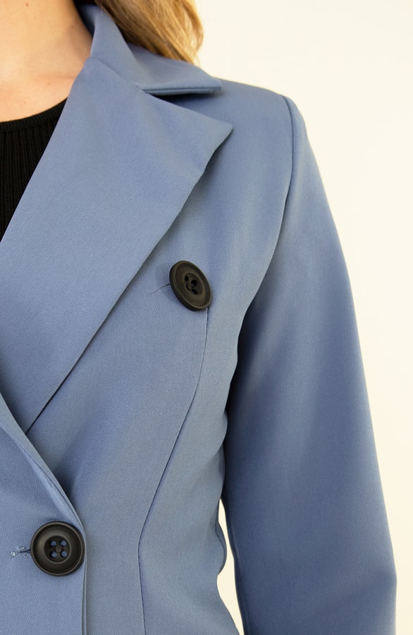 Lange Blazer Jeansblauw – shoparchief, foto 5