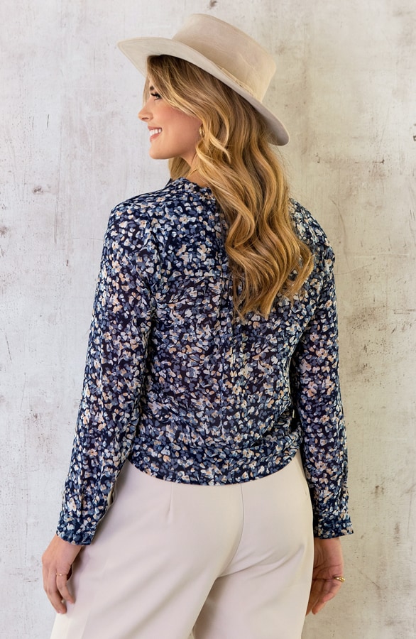 Limited Bloemen Blouse Marine – shoparchief, foto 3