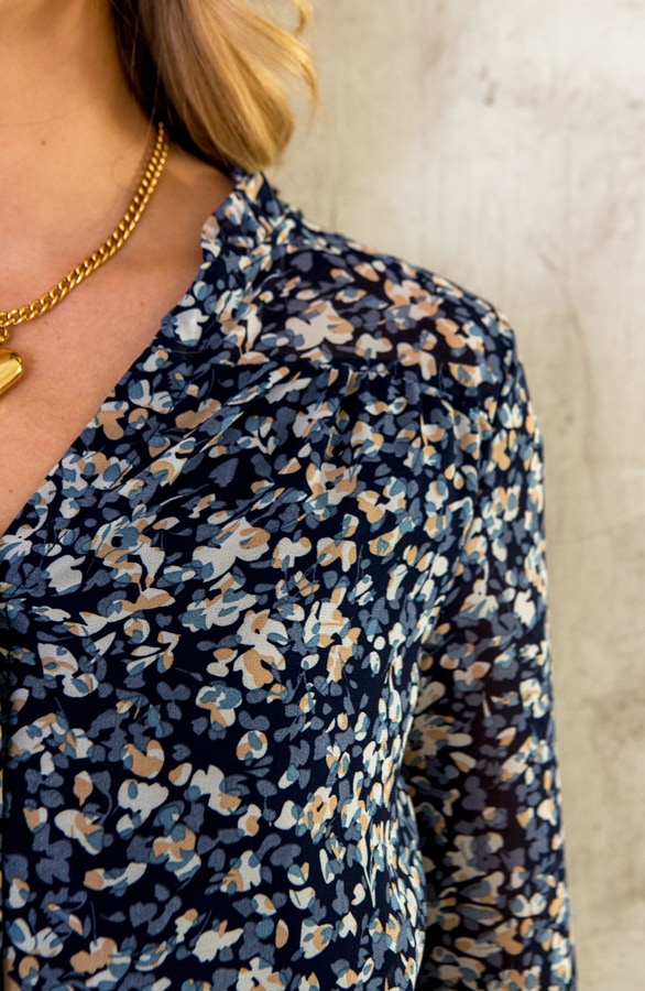 Limited Bloemen Blouse Marine – shoparchief, foto 4