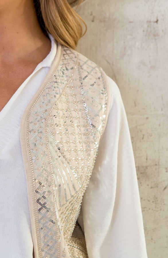 Luxury Gilet Beige Zilver – shoparchief, foto 5