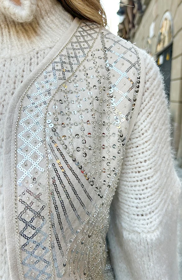 Luxury Gilet Beige Zilver – shoparchief, foto 10