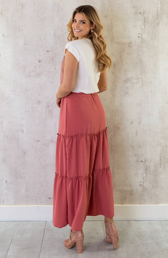 Maxi Rok Ruffle Dust Roze – shoparchief, foto 5