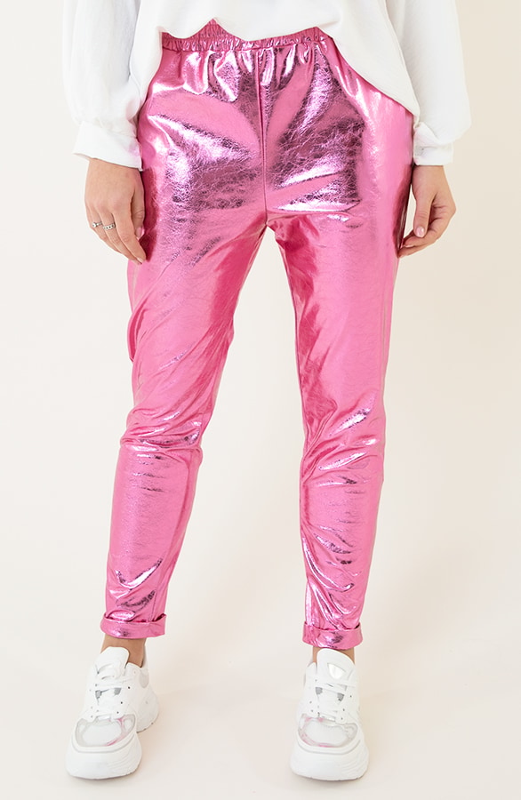 Metallic Foil Dames Broek Roze – shoparchief
