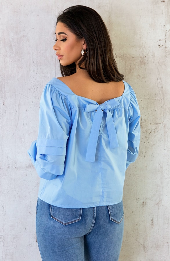Musthave Strik Blouse Baby Blue – shoparchief