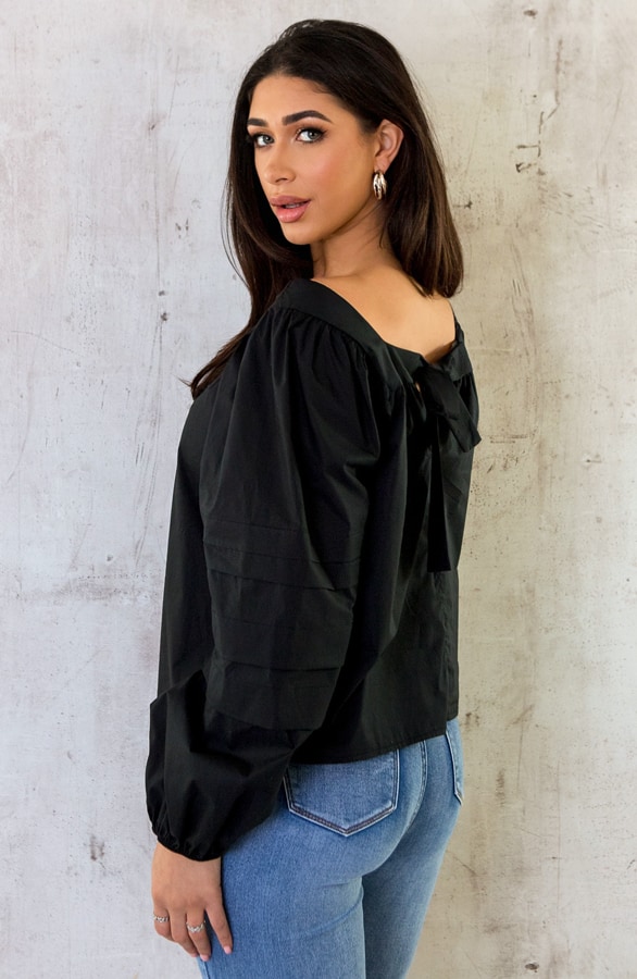 Musthave Strik Blouse Zwart – shoparchief