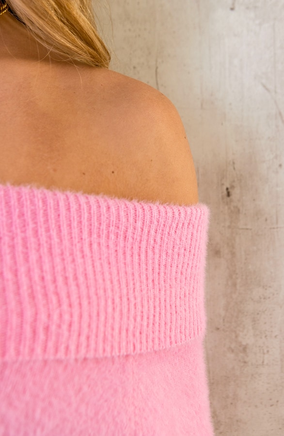 Off Shoulder Trui Roze – shoparchief, foto 5