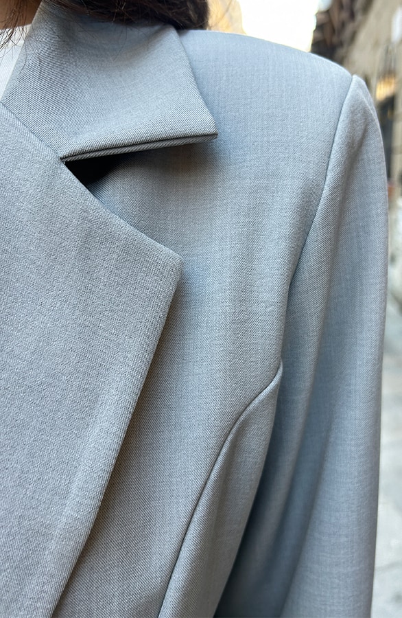 Oversized Detailed Blazer Grey – shoparchief, foto 4
