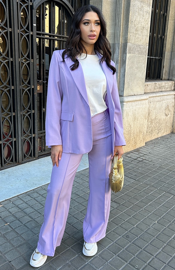 Oversized Detailed Blazer Lila – shoparchief, foto 6