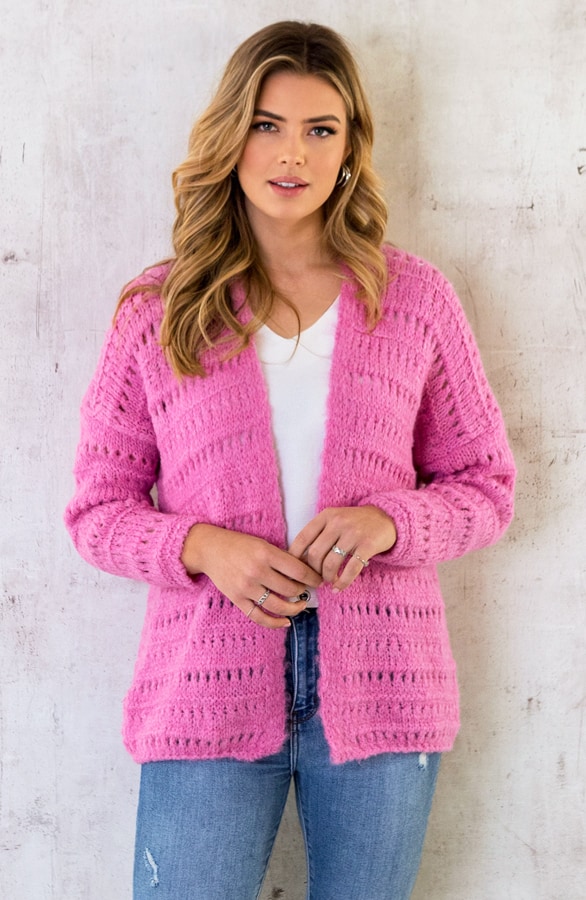 Oversized Knitted Vest Milaan Candy Pink – shoparchief, foto 6