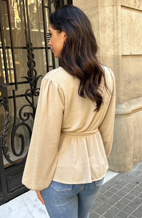 Peplum Top Luxury Beige – shoparchief, foto 3