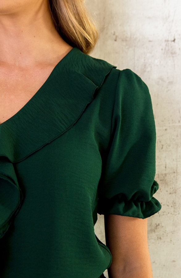 Rüschen Bluse Kurzarm Smaragd, Shoparchiv, Foto 13