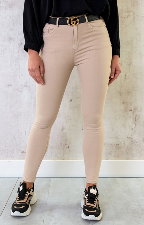 Skinny High Waist Jeans Beige 2.0 – shoparchief, foto 7