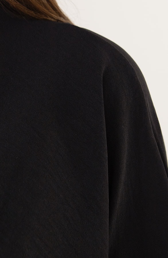 Smocked Low Back Jurk Zwart – shoparchief, foto 4