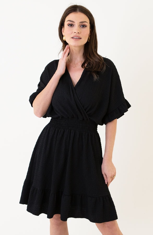 Smocked Low Back Jurk Zwart – shoparchief, foto 6