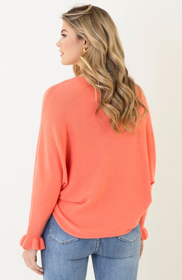 Soft Trui Ruffle Mouwen Koraal – shoparchief, foto 7