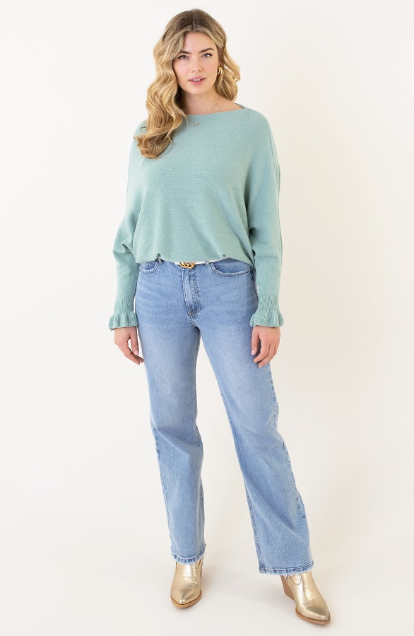 Soft Trui Ruffle Mouwen Mint – shoparchief, foto 6