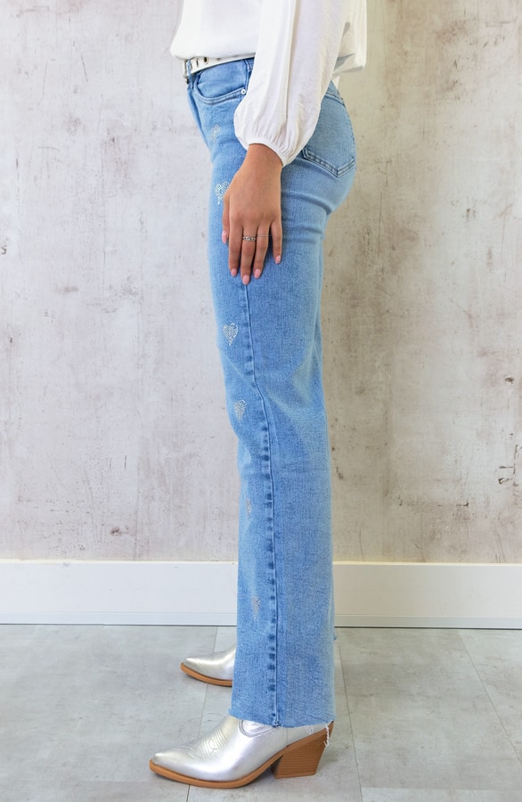 Strass Heart Jeans High Waist – shoparchief, foto 2