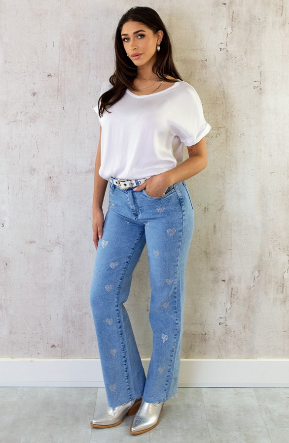 Strass Heart Jeans High Waist – shoparchief, foto 5