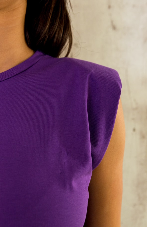 Top Met Schoudervulling Dark Purple – shoparchief, foto 10